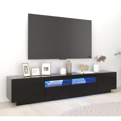 VIDAXL  - Meuble tv avec lumi&egrave;res led Noir 200x35x40 cm Noir