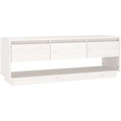 VIDAXL  meuble tv blanc 110,5x34x40 cm bois de pin massif