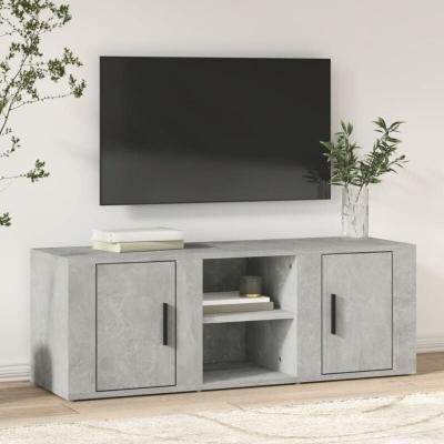 VIDAXL  meuble tv gris b&eacute;ton 100x31,5x35 cm bois d'ing&eacute;nierie