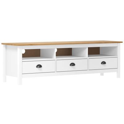 VIDAXL Meuble tv hill range blanc 158x40x47 cm bois de pin solide