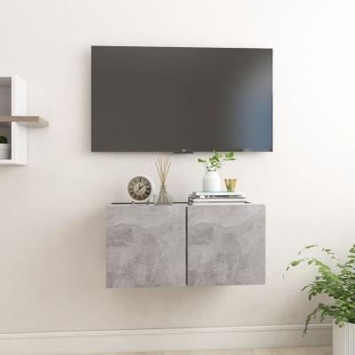 VIDAXL Meuble TV suspendu Gris b&eacute;ton 60x30x30 cm