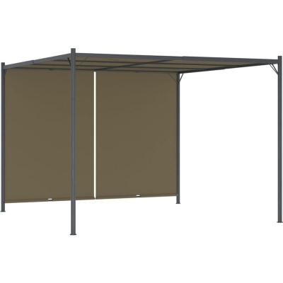 VIDAXL Pergola de jardin avec auvent r&eacute;tractable 3x3 m taupe 180 g/m&sup2;