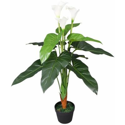 VIDAXL Plante artificielle avec pot Lis Calla 85 cm Blanc  Blanc