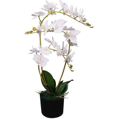 VIDAXL Plante artificielle avec pot Orchid&eacute;e 65 cm Blanc  Blanc