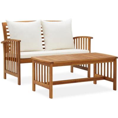 VIDAXL  salon de jardin 2 pcs avec coussins bois d'acacia solide 310263
