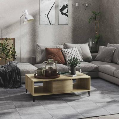 Vidaxl table basse ch&ecirc;ne sonoma 103,5x60x35 cm agglom&eacute;r&eacute;