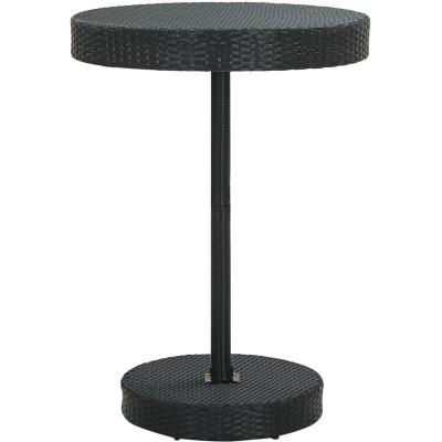 VIDAXL  Table De Jardin Noir 75,5x106 Cm R&eacute;sine Tress&eacute;e