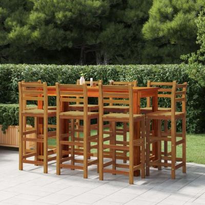 Tabourets de bar lot de 8 bois massif d acacia 