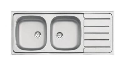 Vier inox &agrave; encastrer 2 cuves et 1 &eacute;gouttoir Moderna