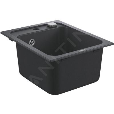 GROHE Evier K700 31650 1 bassin 400x500mm granit noir