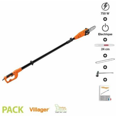 VILLAGER Elagueuse sur perche &eacute;lectrique 750W guide Oregon 24cm VEPS 915