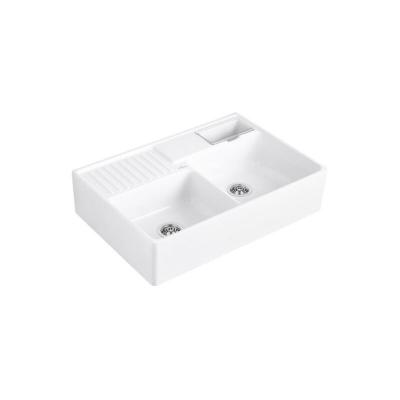 VILLEROY & BOCH Evier cuisine Tradition, blanc CeramicPlus, Avec vidage manuel