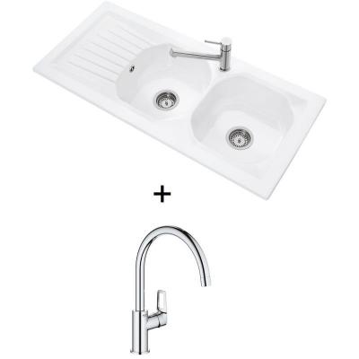 VILLEROY & BOCH Et boch evier cuisine nestor plus + mitigeur cuisine bec haut bauloop