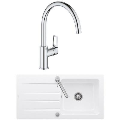 VILLEROY ET BOCH Evier Architectura 60 100 x 51 cm Blanc + Robinet cuisine Bauloop