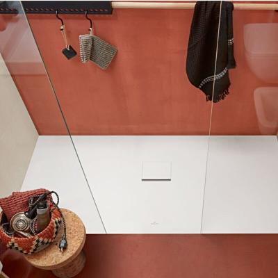 VILLEROY & BOCH Receveur antid&eacute;rapant 100 x 100 VILLEROY ET BOCH Squaro Infinity quaryl carr&eacute; gris anthracite