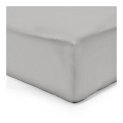 VISION  - Drap housse Gris - 160x200cm - 100% coton