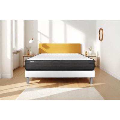VITALIT Ensemble matelas mousse polyur&eacute;thane &agrave; m&eacute;moire de forme + sommier 140x190 cm  - VITALPOWER