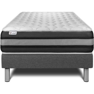 VITALIT Ensemble matelas ressorts ensach&eacute;s et m&eacute;moire de forme + sommier 90x200 cm  - VITALSPRING ZEN