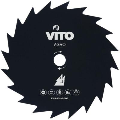 VITO Lame de coupe pour d&eacute;broussailleuse 20 dents Diam 255mm Alesage 25.4 