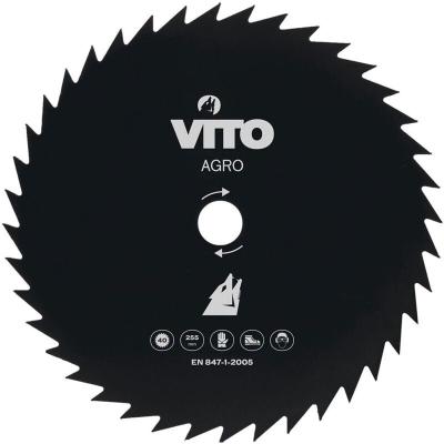 VITO  - Lame de Coupe pour D&eacute;broussailleuse 40 dents Diam 255mm Alesage 25.4 black