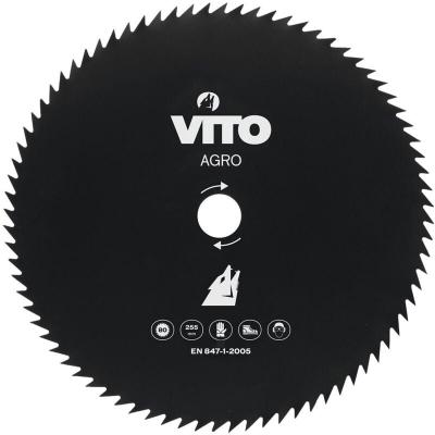 VITO  - Lame de coupe pour d&eacute;broussailleuse 80 dents &Oslash;255mm Alesage 25.4 black