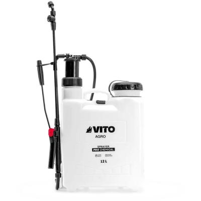 VITO Pulv&eacute;risateur de Jardin 12L Produits Corrosifs, Alcalins R&eacute;gulateur de pression - 4 Buses 