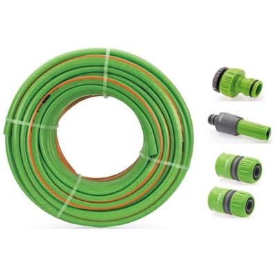 VITO KIT Tuyau arrosage Tress&eacute; 50 m&egrave;tres diam 25mm 1+ 4 Accessoires Diam 25mm Complet GARDEN