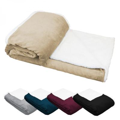 VIVEZEN Couverture, plaid polaire 150 x 200 cm en flanelle et sherpa ultra doux - Beige