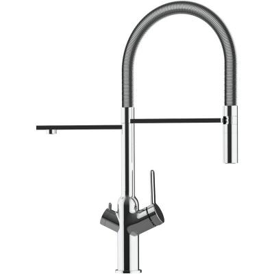 VIZIO Robinet De Cuisine 3 Voies Mitigeur Chrom&eacute; Bec Avec Ressort En Acier Orientable Et Douchette 2 Jets D&eacute;tachable - &Agrave; Utiliser Avec Les Filtres &Agrave; Eau 