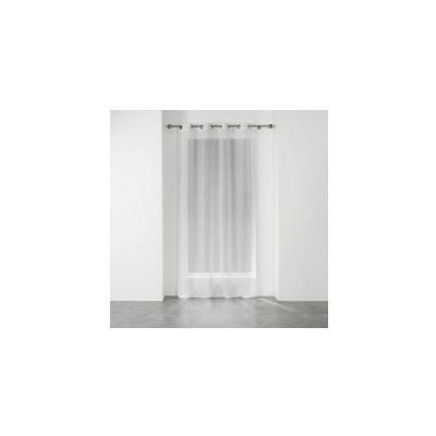 Voilage a oeillets 140 x 240 cm voile tisse applique elea Blanc/argent