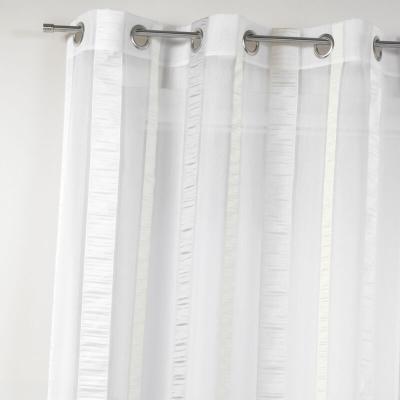 Voilage en organza &agrave; rayures verticales - Gris - 150 x 260 cm