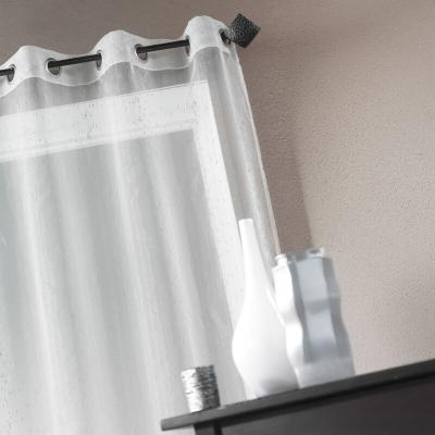 Voilage Organza fantaisie goutte m&eacute;tallique Blanc 150 x 260 cm - Blanc