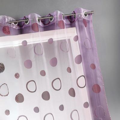 Voilage organza jacquard aux motifs cercles - Figue - 140 x 240 cm
