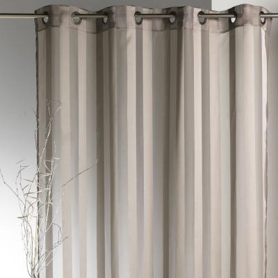 Voilage tiss&eacute; &agrave; Rayures Taupe 140 x 250 cm - Taupe