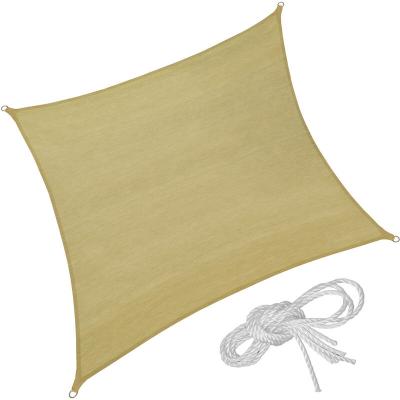 TECTAKE  Voile d&rsquo;Ombrage Carr&eacute; 5,4 m x 5,4 m Sable du D&eacute;sert