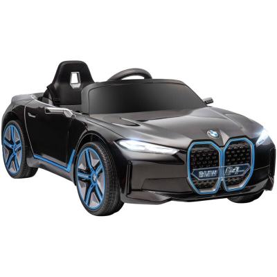 HOMCOM Voiture &eacute;lectrique enfant licence bmw i4 12v 5kmh max. Nombreux effets t&eacute;l&eacute;commande noir 