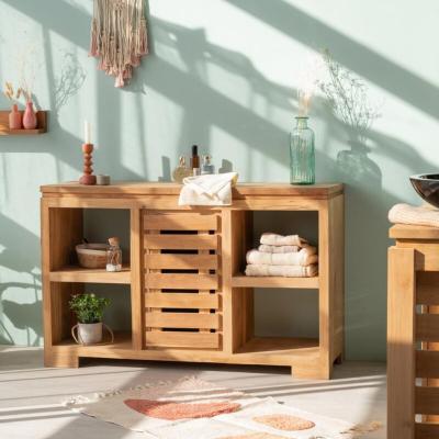 Meuble commode buffet salle de bain en teck massif 120 cm 31050C