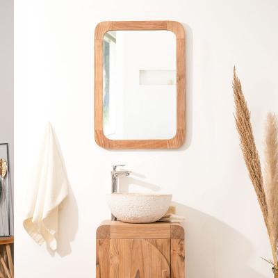 Miroir r&eacute;tro en teck massif 70 cm x 50cm