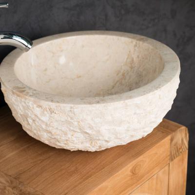 Vasque rome en marbre &agrave; poser cr&egrave;me 35 cm 32031-35