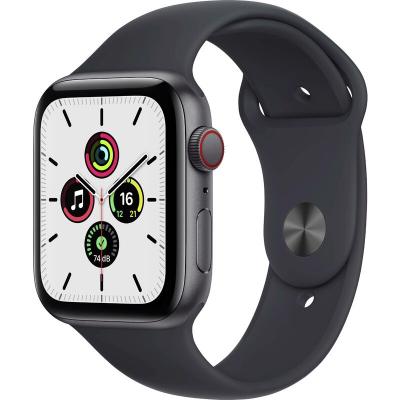 Apple Watch Series SE 1 (2020) GPS + Cellular 44 mm - Aluminium Gris sid&eacute;ral - Bracelet sport Noir