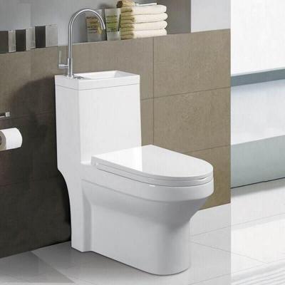 RUE DU BAIN WC &agrave; Poser Monobloc avec Lave main int&eacute;gr&eacute; - C&eacute;ramique Blanc - 39x68 cm - Creativ