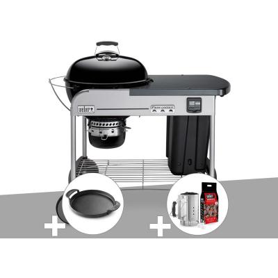 WEBER Barbecue &agrave; charbon  Performer Premium GBS 57 cm Noir + Kit Chemin&eacute;e + Plancha