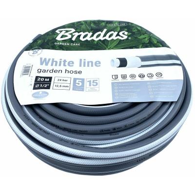 BRADAS  Tuyau d'arrosage WHITE LINE, 1/2', argent/blanc, 20 m