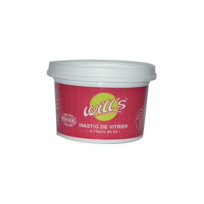  WILL'S Mastic vitrier &agrave; l'Huile de lin - Acajou - 1 kg