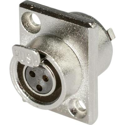 HICON XLR embase femelle verticale HI-XMEF3 Nombre de p&ocirc;les: 3 argent 1 pc(s)