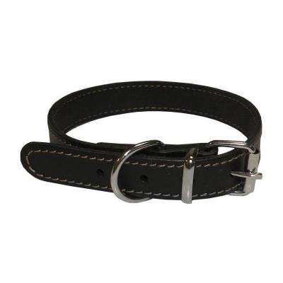 CSTORE YAGO Collier en cuir Souple et Reglable pour moyen chien, taille M 34-40cm, Coloris Noir