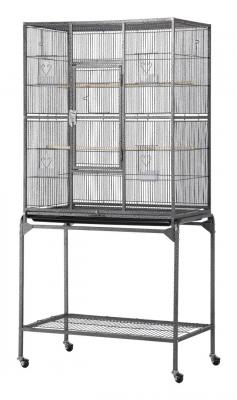 YAHEETECH  - Cage Oiseaux 81 x 47 x 160 cm Voli&egrave;re Perruche Perruquet Canaris sur roulettes avec Support D&eacute;tachable