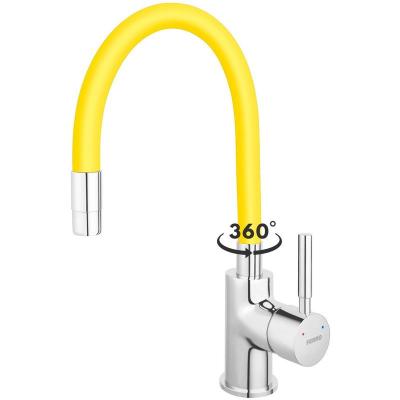 FERRO ZUMBA Robinet mitigeur de cuisine bec flexible Jaune - Jaune