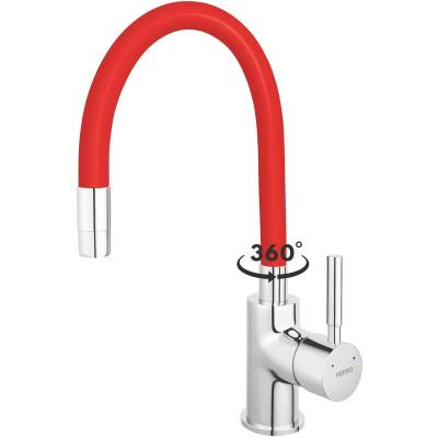 FERRO Zumba Robinet mitigeur de cuisine bec flexible Rouge - Rouge