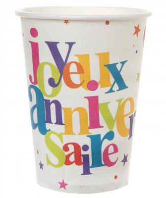SANTEX  Gobelet Joyeux Anniversaire festif multicolore